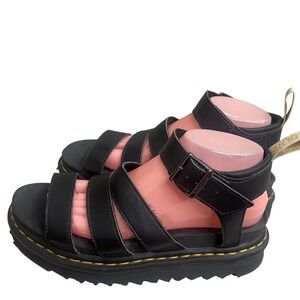 Dr Martens Blaire Black Leather Gladiator Platform Sandals Women platform sz 8